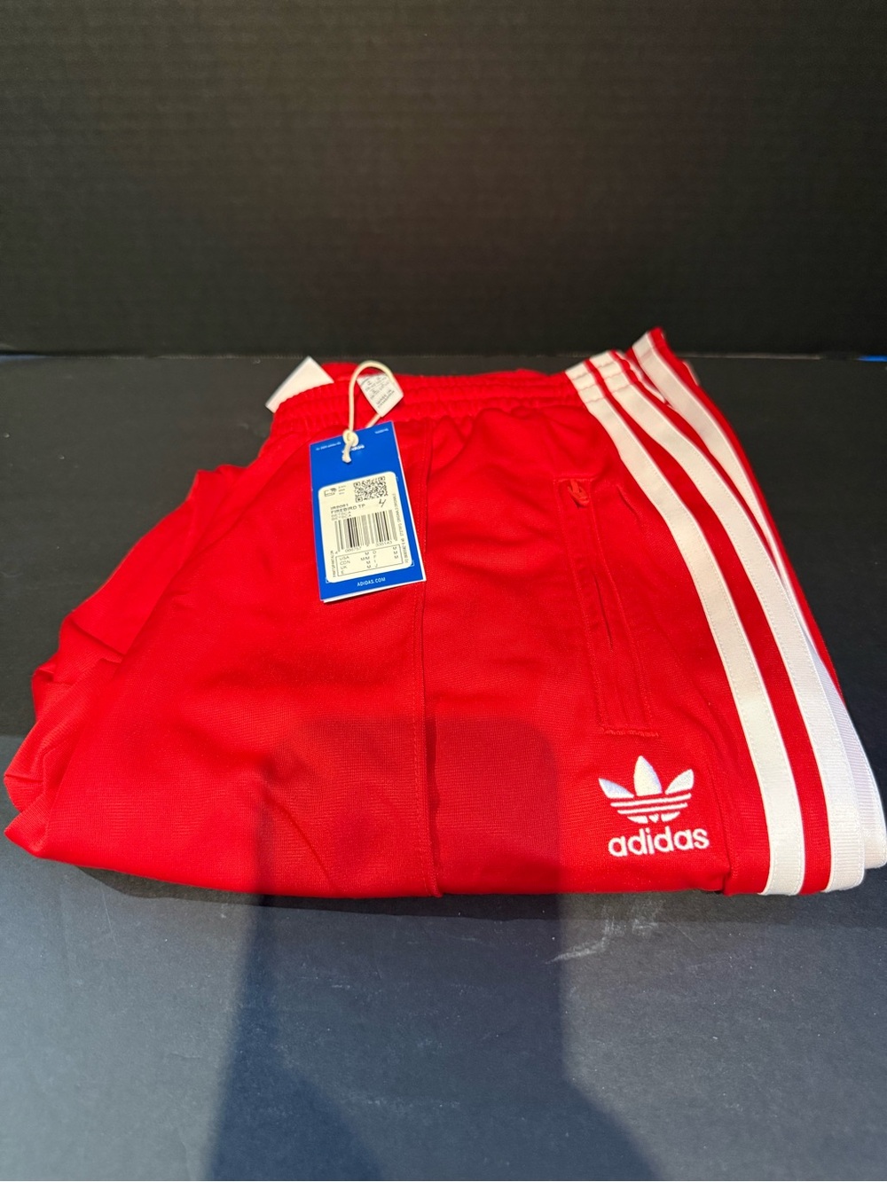 Adidas women’s Red Track Pants with White Stripes size medium - Picture 2 of 4